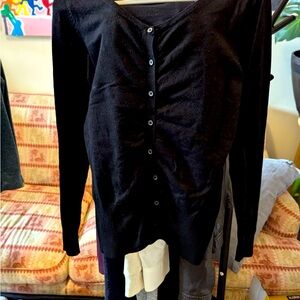 Suzy Shier Low Neck Cardigan Sweater